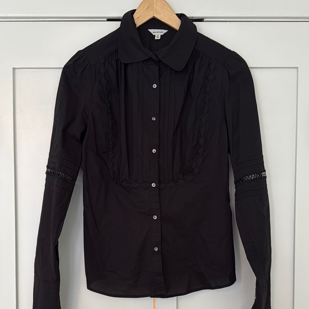 Black Button-Up Blouse